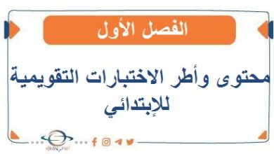 محتوى وأطر الاختبارات التقويمية في الرياضيات للإبتدائي الفصل الأول