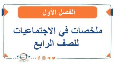 ملخصات في الاجتماعيات للصف الرابع الفصل الأول