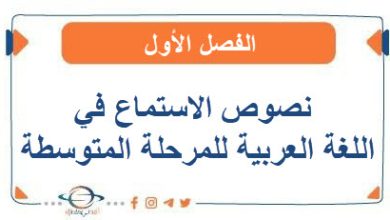 نصوص الاستماع في اللغة العربية المرحلة المتوسطة الفصل الأول