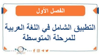 التطبيق الشامل في اللغة العربية للمرحلة المتوسطة الفصل الأول