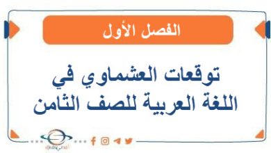 توقعات العشماوي في اللغة العربية للصف الثامن الفصل الأول